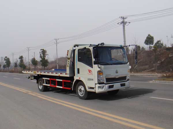 重汽平板一拖二清障车